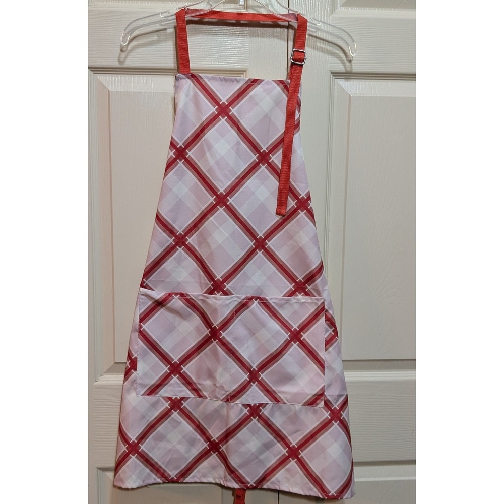 Sewing Down South Craig Conover Perfectly Plaid Cooking Apron Red Pink White OS
